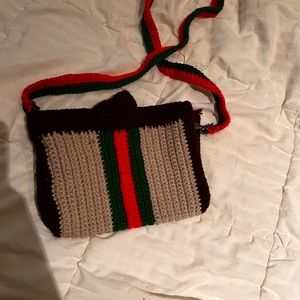 Handmade crochet  clutch cross body bag